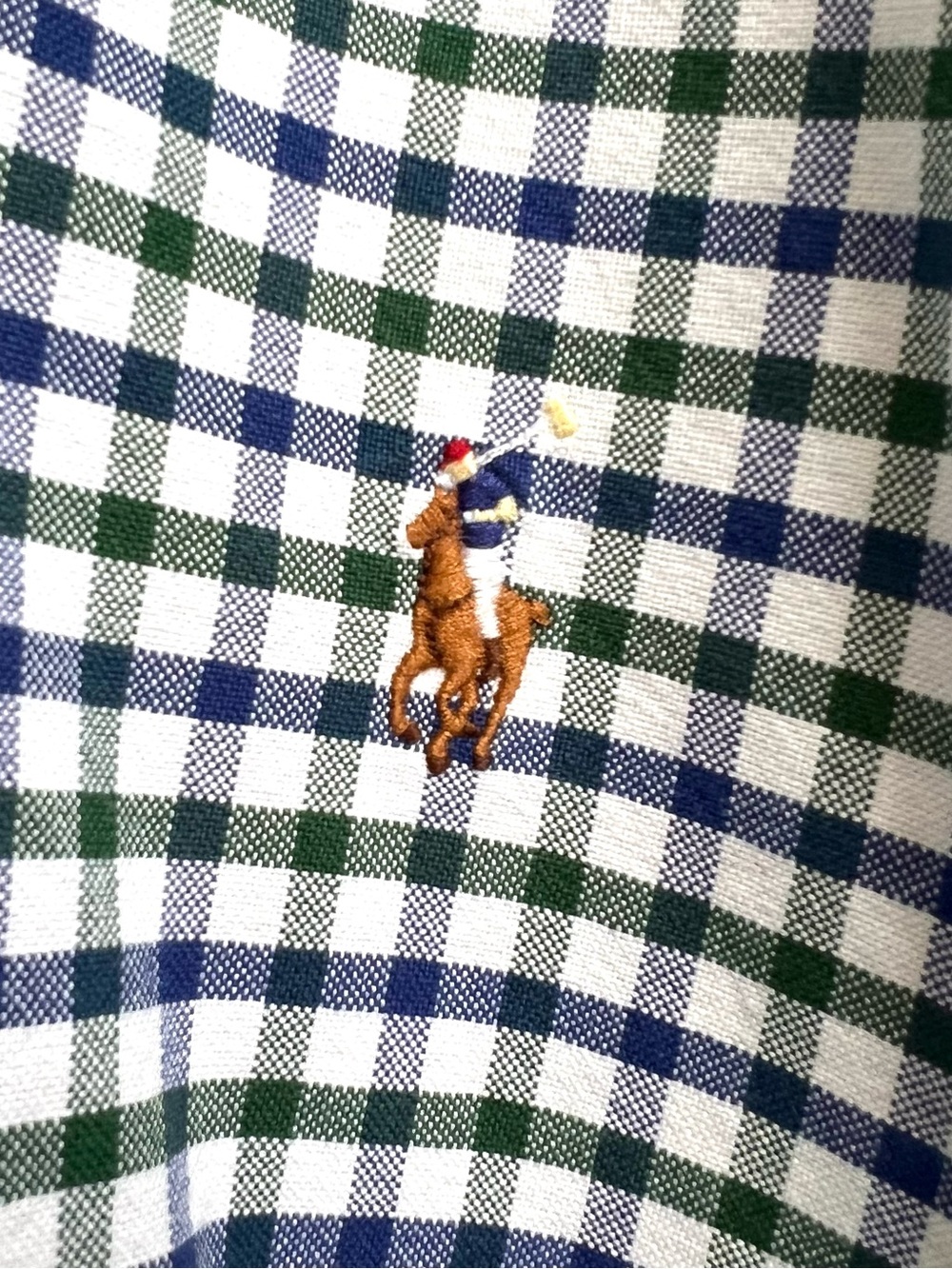 Polo Ralph Lauren Green & Blue Check Button-Down Oxford Shirt 2XLT